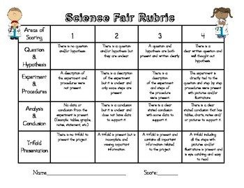 Science Fair Project Rubric by Fun Firsties