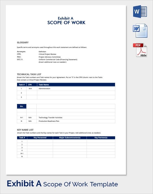 FREE 21 Sample Scope of Work Templates in PDF Word