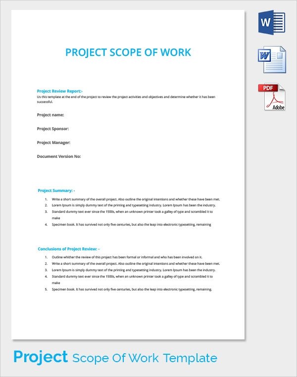 Scope of Work 22 Dowload Free Documents in PDF Word Excel