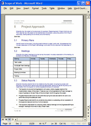 Scope of Work Template MS Word Excel – Templates Forms