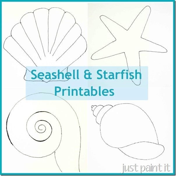 Free Seashell and Starfish printable patterns for painting