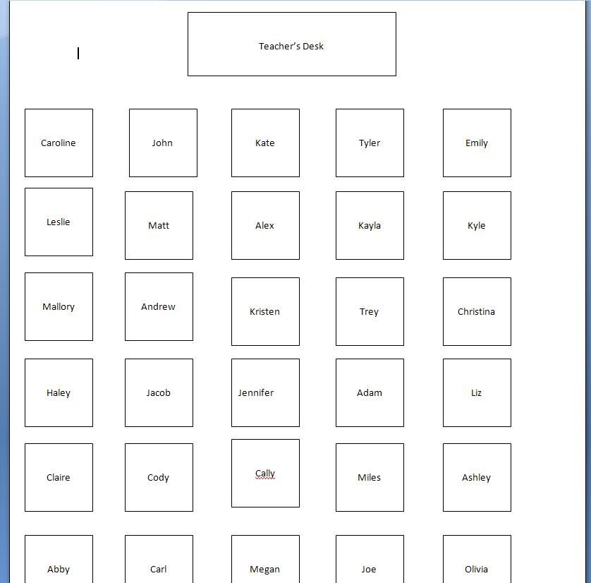 Assignments Seating Chart
