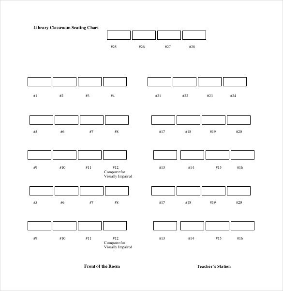 Classroom Seating Chart Template 10 Examples in PDF