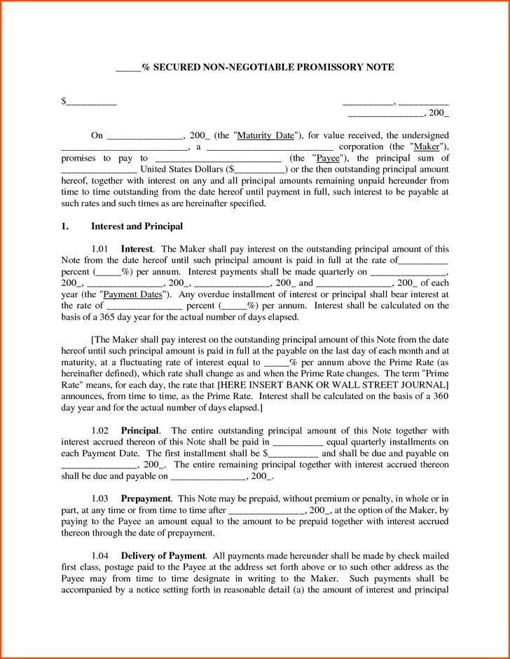 38 Promissory Note Templates Free Download