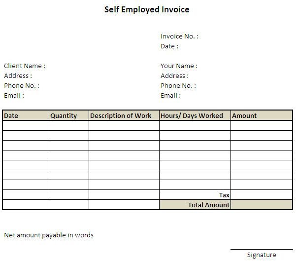 11 Self Employed Invoice Template Uk 7 invoice