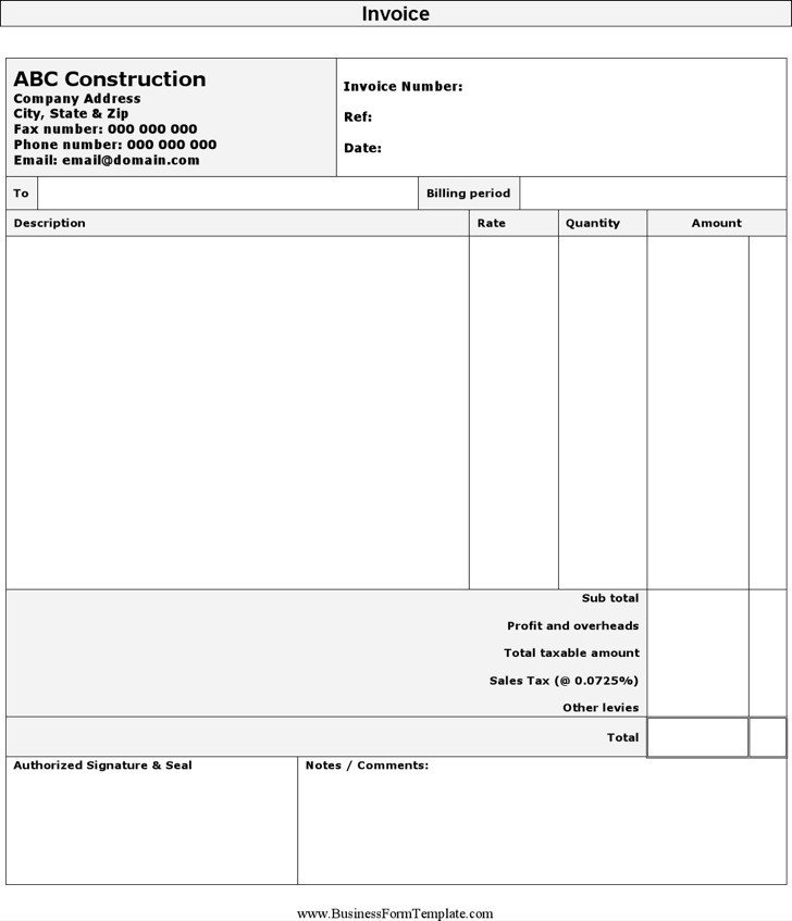 7 Self Employed Invoice Templates Free Download