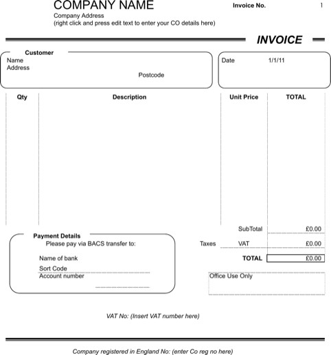 Download Self Employed Invoice Templates for Free