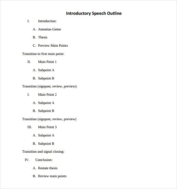 Sample Introductory Speech Example 9 Free Documents in
