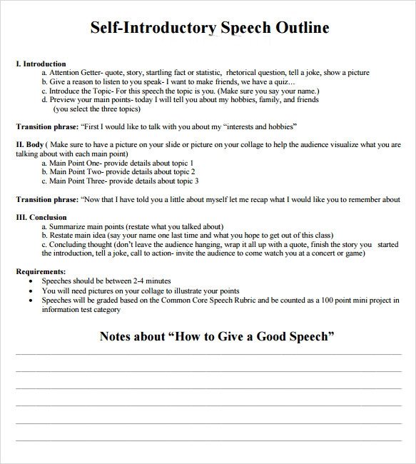 7 Self Introduction Speech Examples for Free Download PDF