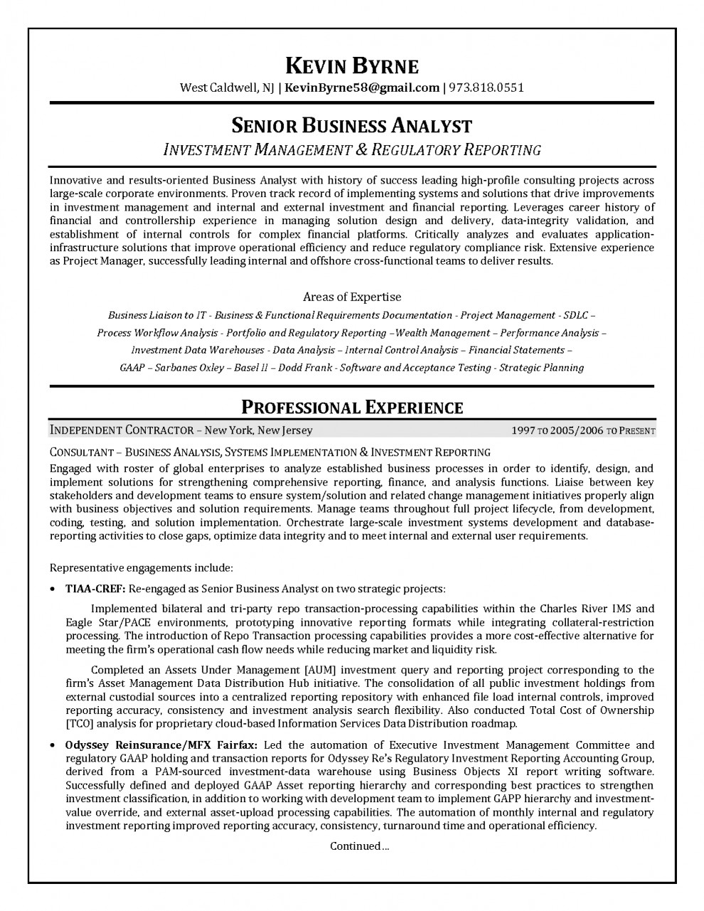 Resume Senior Business Analyst Resume Format Business