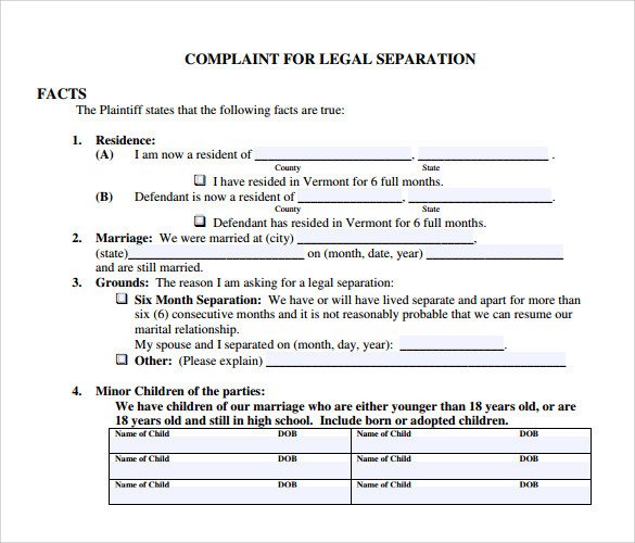 Sample Separation Agreement 9 Documents in PDF Word