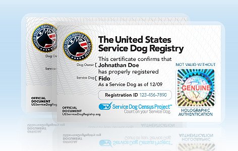Service Dog Certificate