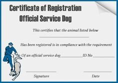 Service Dog Papers Template