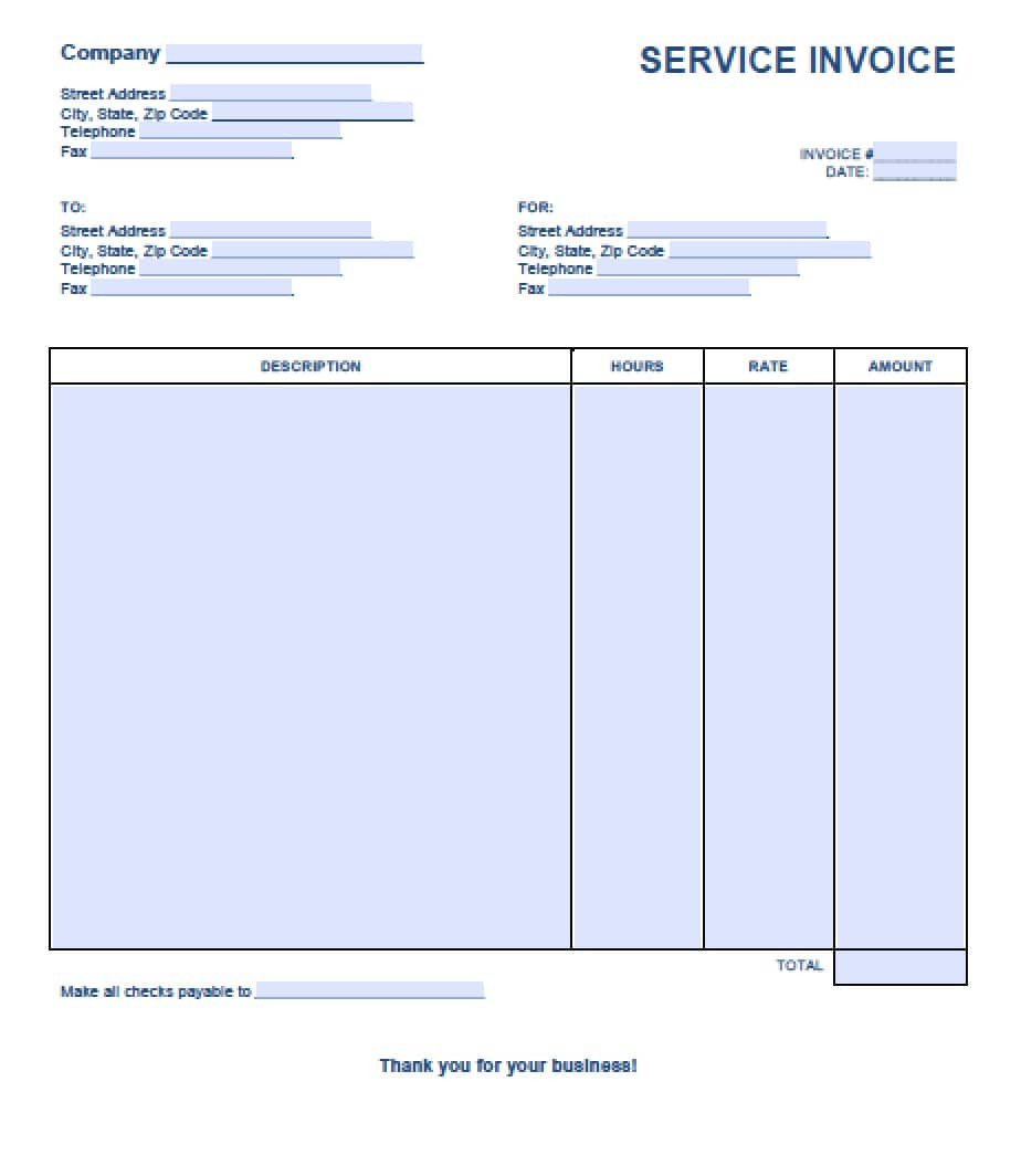 Free Service Invoice Template Excel PDF