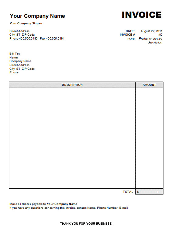 Professional Services Invoice Template Free