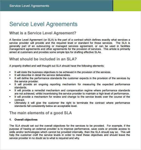 18 Service Level Agreement Samples Word PDF