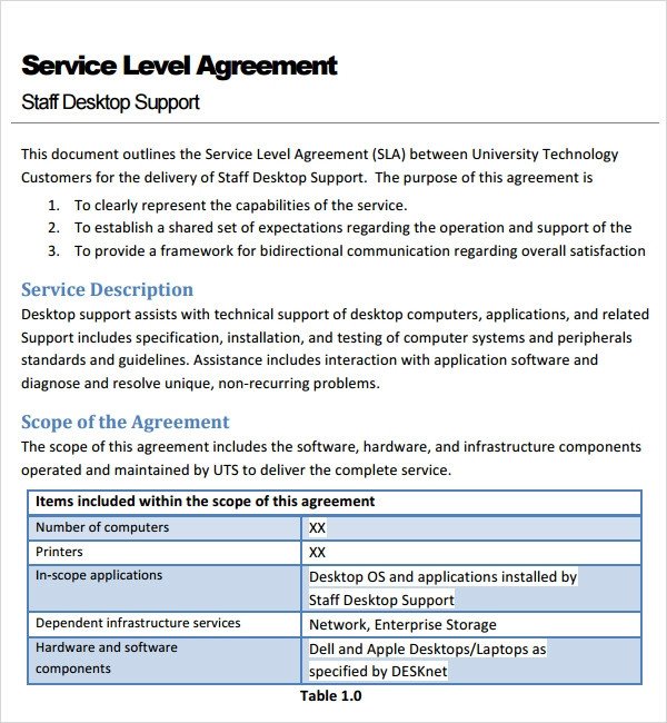 Sample Service Agreement Template 17 Free Documents