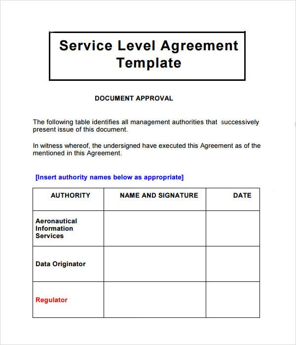 Service Level Agreement 17 Download Free Documents in