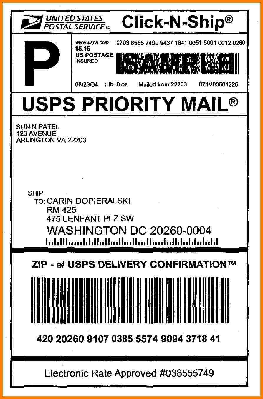 6 usps shipping label template