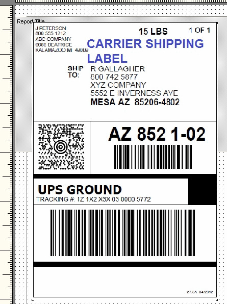 Ups Shipping Label Template Word