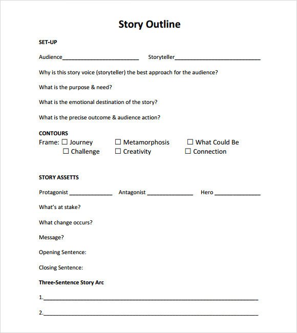 Story Outline Sample 9 Documents in PDF Word