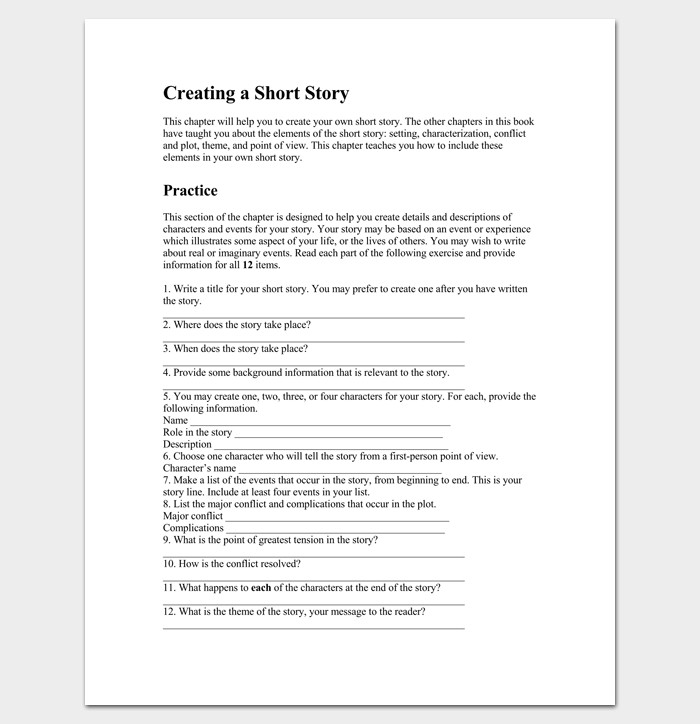 Story Outline Template 15 for Word and PDF Format