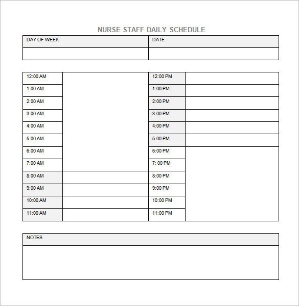 5 Nursing Schedule Templates Docs Excel PDF