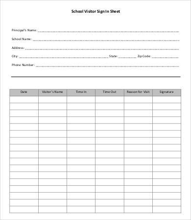 Visitor Sign In Sheet Template 13 Free Word PDF