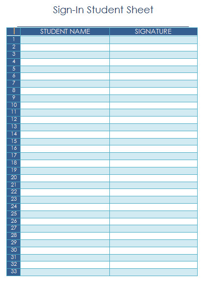 Sign in & Sign out Sheet Template For Excel & Word