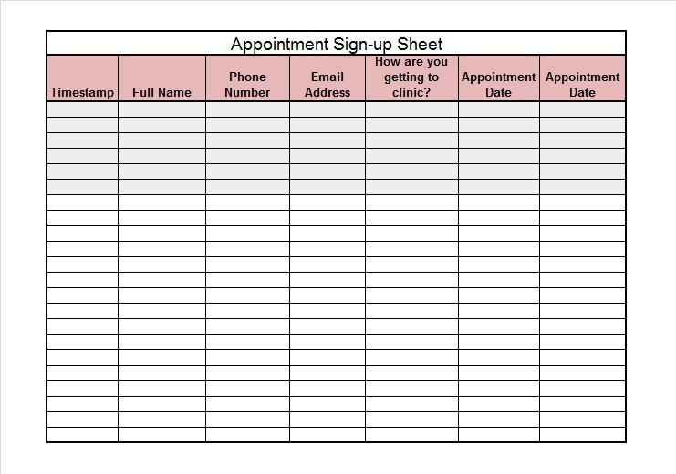 40 Sign Up Sheet Sign In Sheet Templates Word & Excel