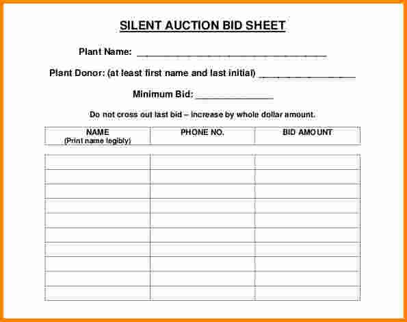 30 Silent Auction Bid Sheet Templates [Word Excel PDF]