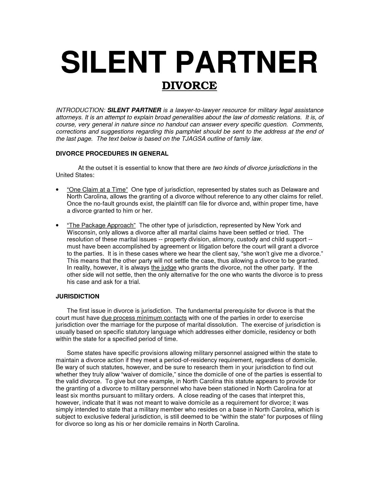 Silent Partnership Agreement Template Perfect Free Silent