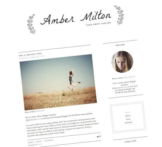 Clean Blogger Template Premade Blog Template