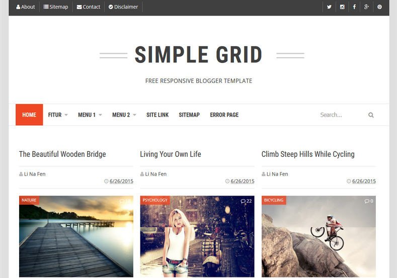 Simple Grid Blogger Template • Templates 2019