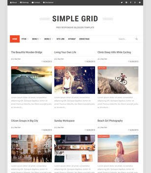Simple Grid Blogger Template • Templates 2019