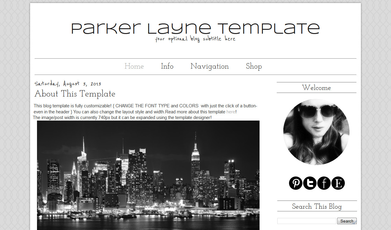 simple premade blogger template grey