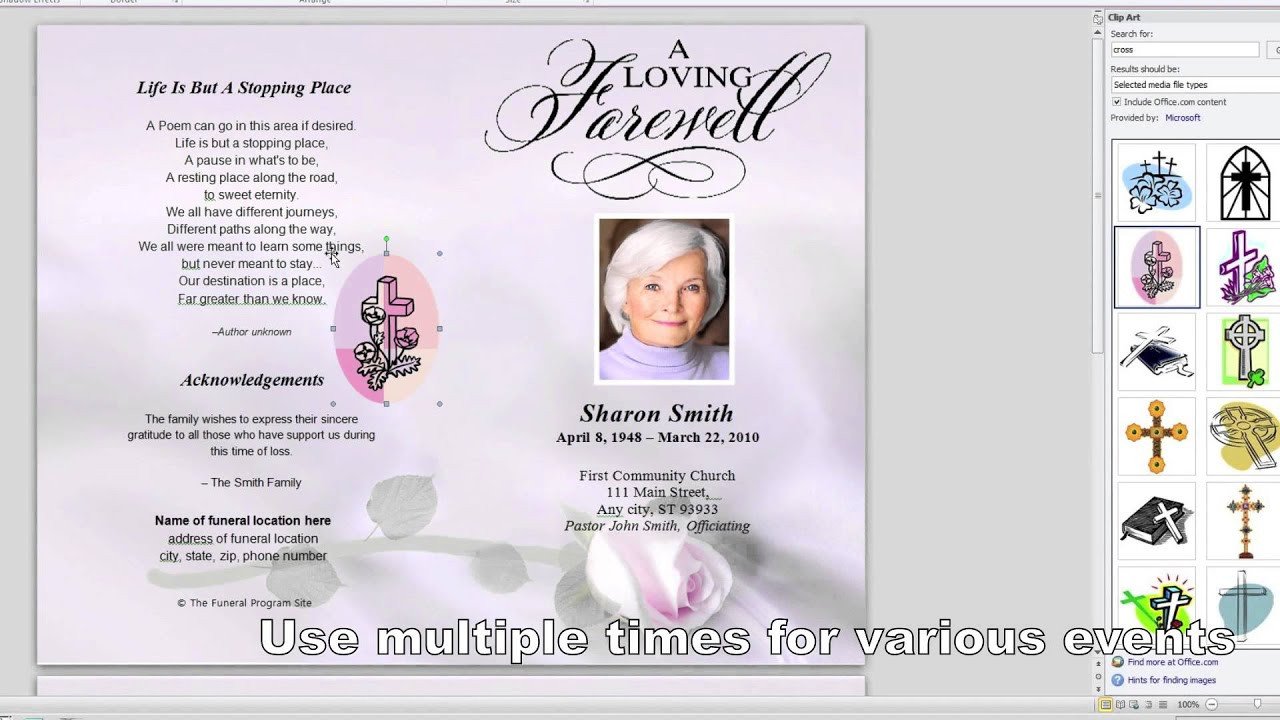 How To Customize A Funeral Program Template