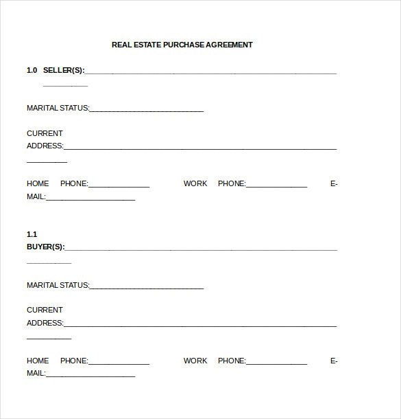 Purchase Agreement Template 28 Free Word PDF Document