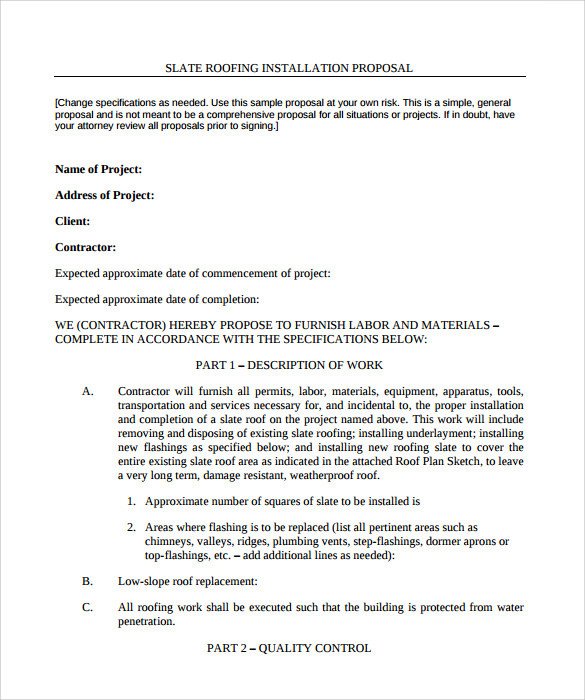 Roofing Contract Template 13 Download Documents in PDF