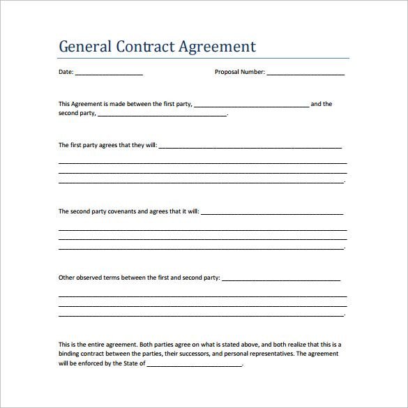 Sample Contract Agreement 13 Free Documents Download in
