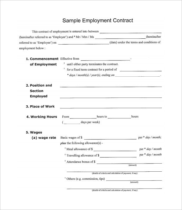 Simple Contract Template 9 Download Free Documents in