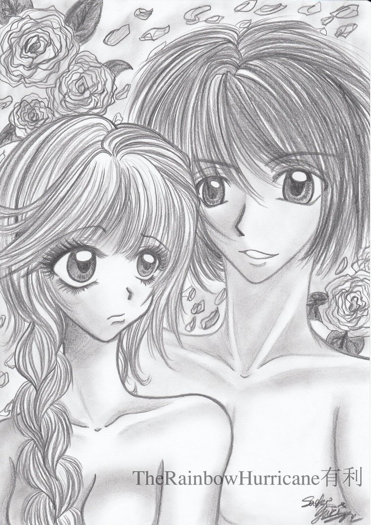 Pencil drawing Boy and girl by Yuuricchin on DeviantArt