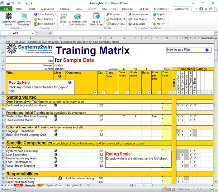 23 of Training Matrix Example Template