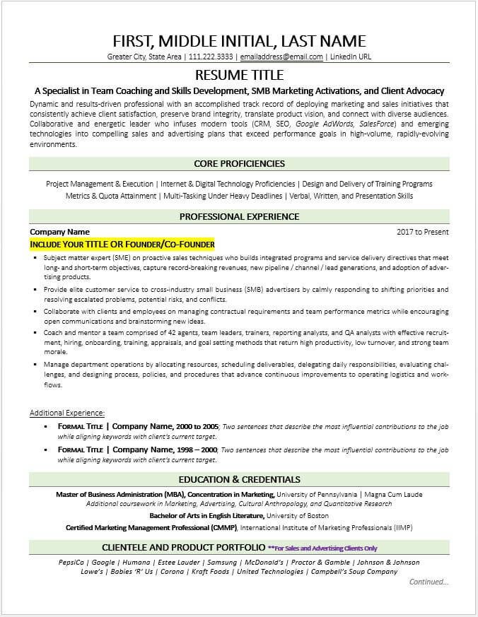 Former Business Owner Resume Example and Tips Updated 2019
