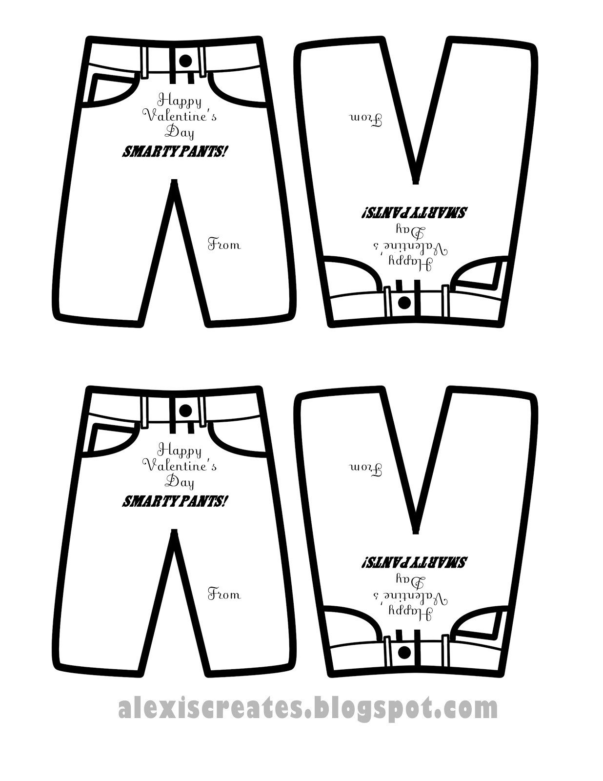Alexis Design Gallery Printable Smarty Pants Valentine