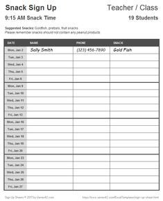 Appointment Schedule Sign Up Sheet by Vertex42