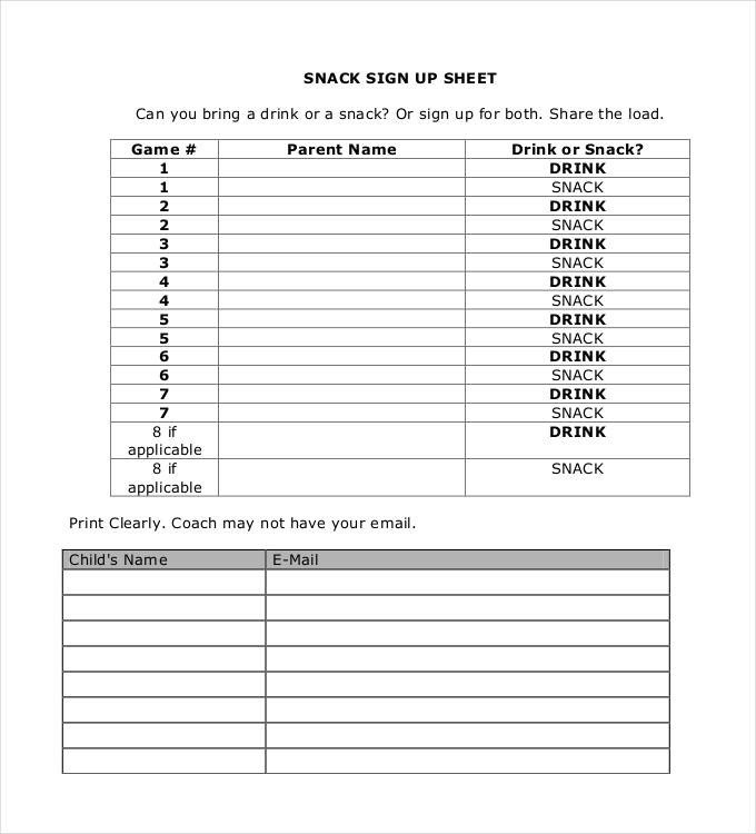Sign Up Sheets 58 Free Word Excel PDF Documents