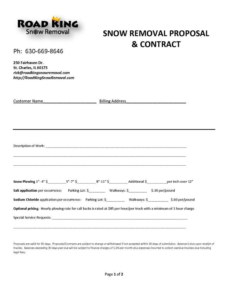 20 Snow Plowing Contract Templates Free Download