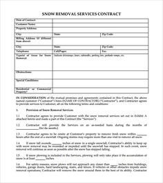 Free Printable Lawn Service Contract Form GENERIC