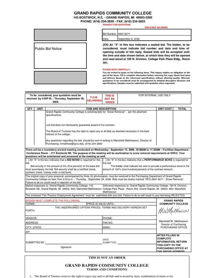Download Basic Snow Removal Contract Template for Free